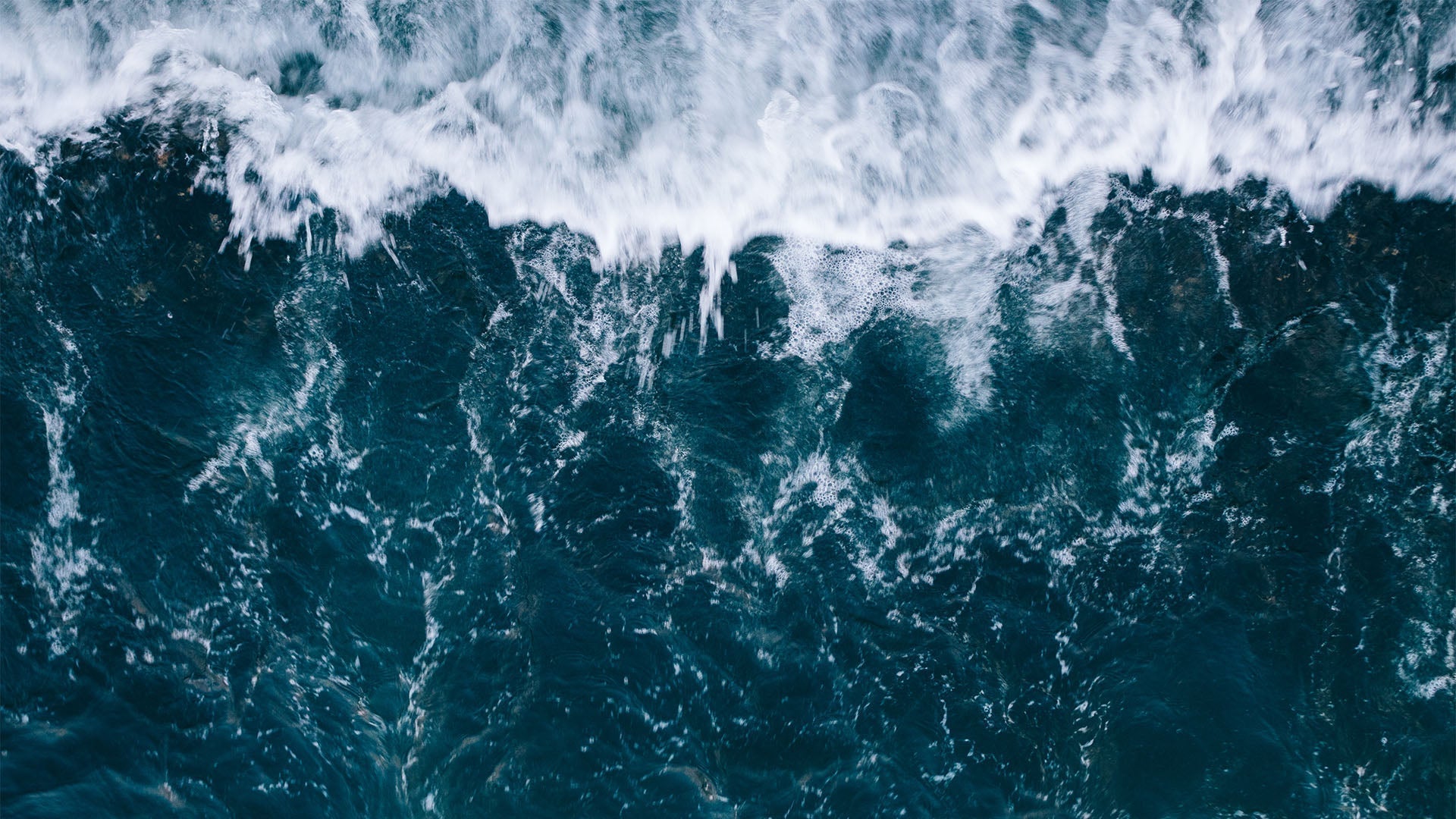 Blue stormy ocean waves
