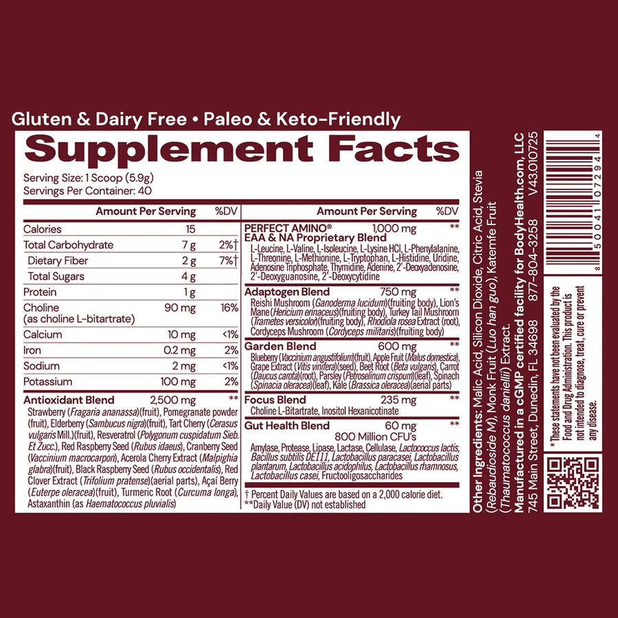 BodyHealthAustralia Reds Supplement Facts