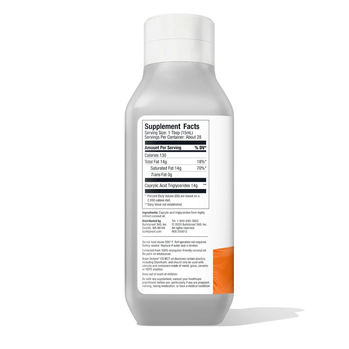 Bulletproof Australia Brain Octane C8 MCT Oil Supplement Facts