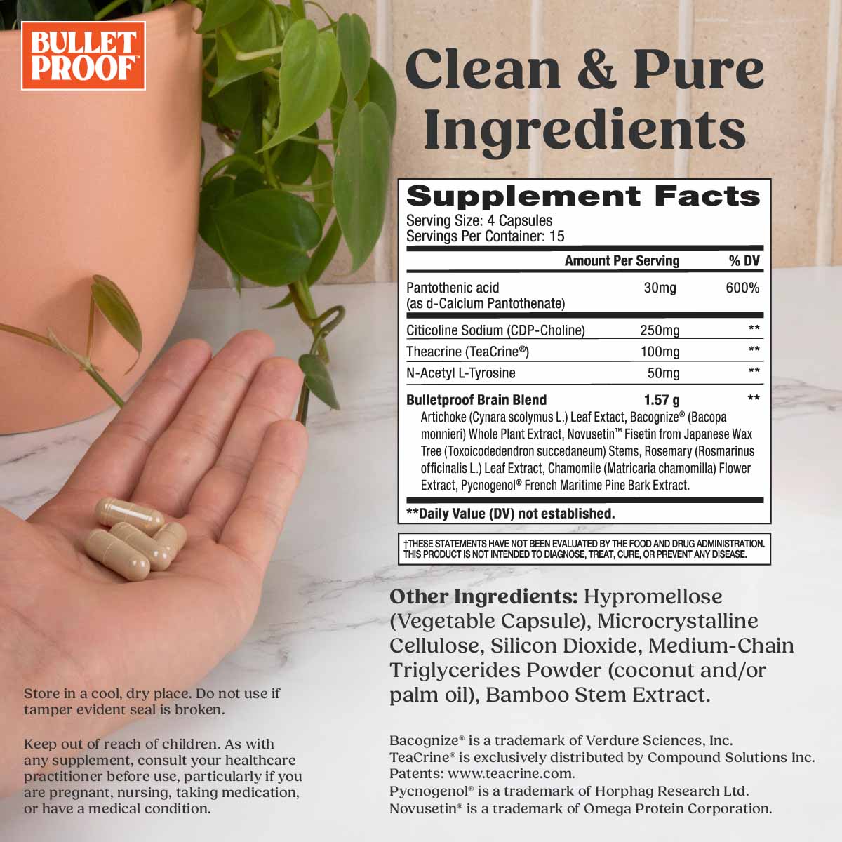 Bulletproof Australia Clarity + Focus Supplement Facts