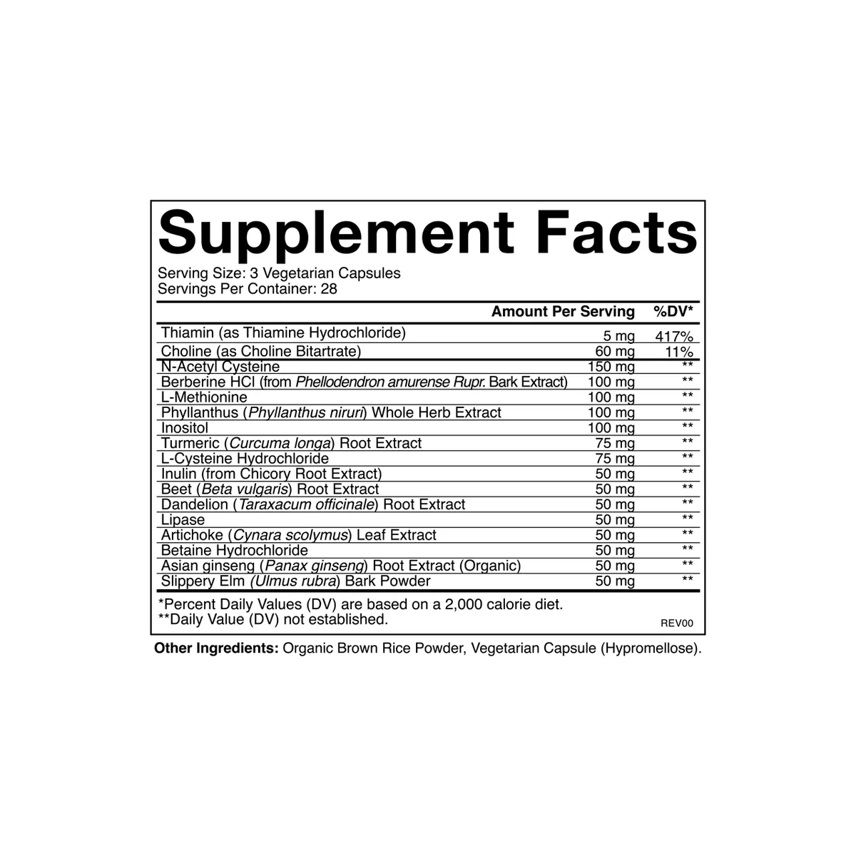 Cymbiotika Australia Liver Health Supplement Facts