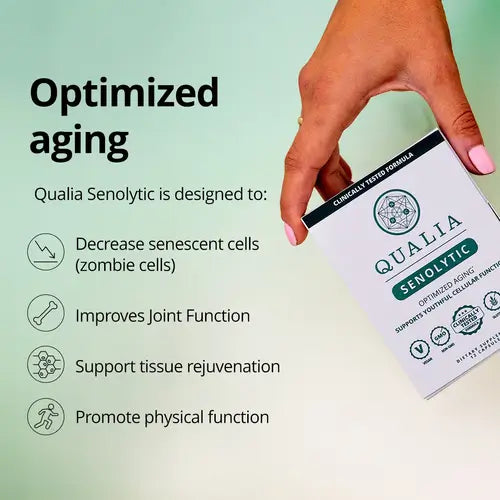 Qualia Senolytic monthly cadence packaging
