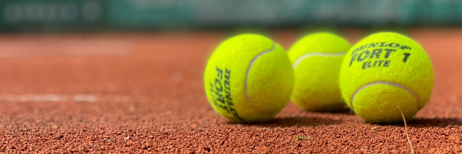 tennis balls on a tennis court