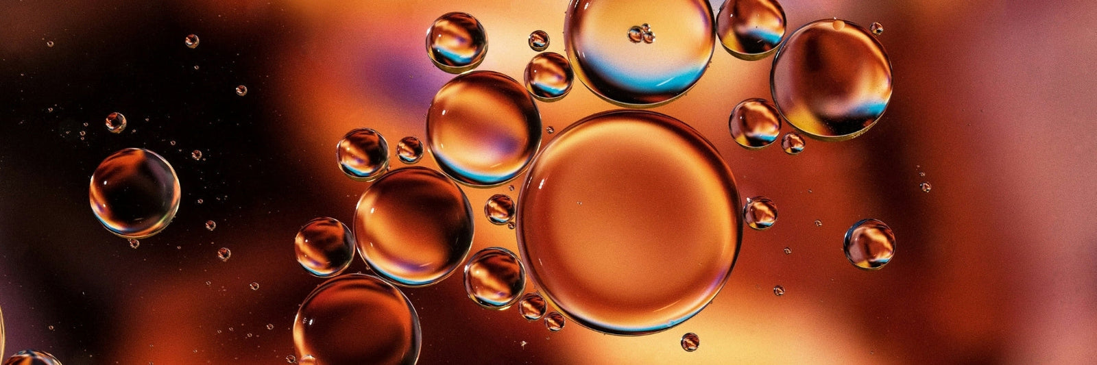 Close up of colorful water bubbles
