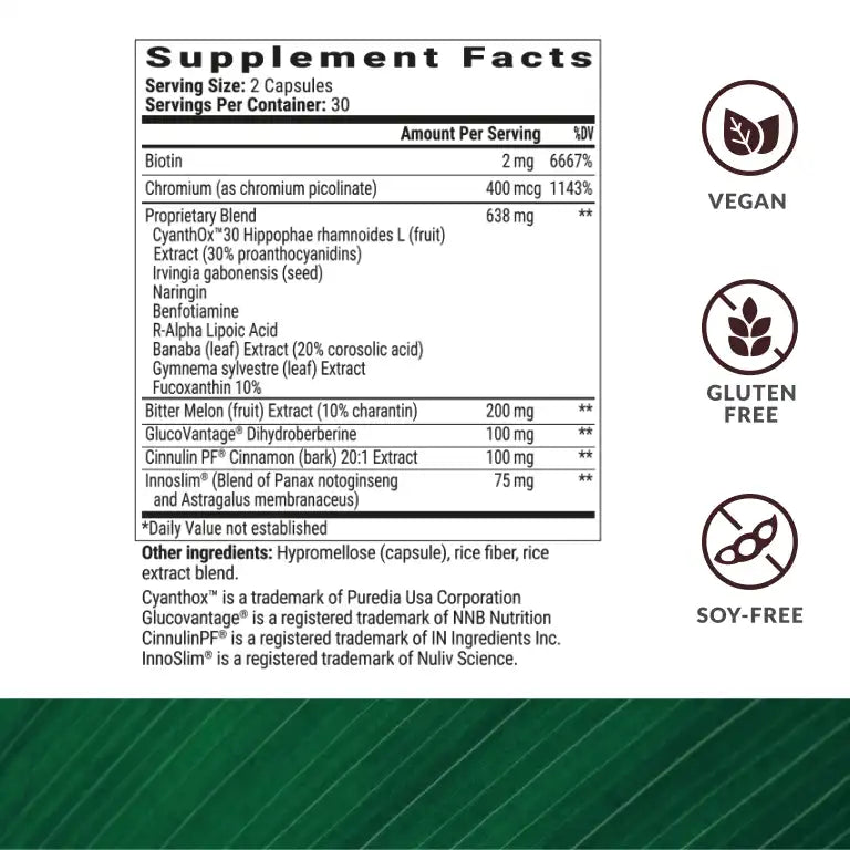 BIOptimizers Berberine Breakthrough supplement facts