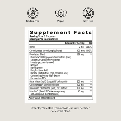 BIOptimizers Berberine Breakthrough Supplement Facts