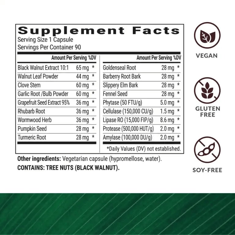 BIOptimizers Australia Para Guardian Supplement Facts