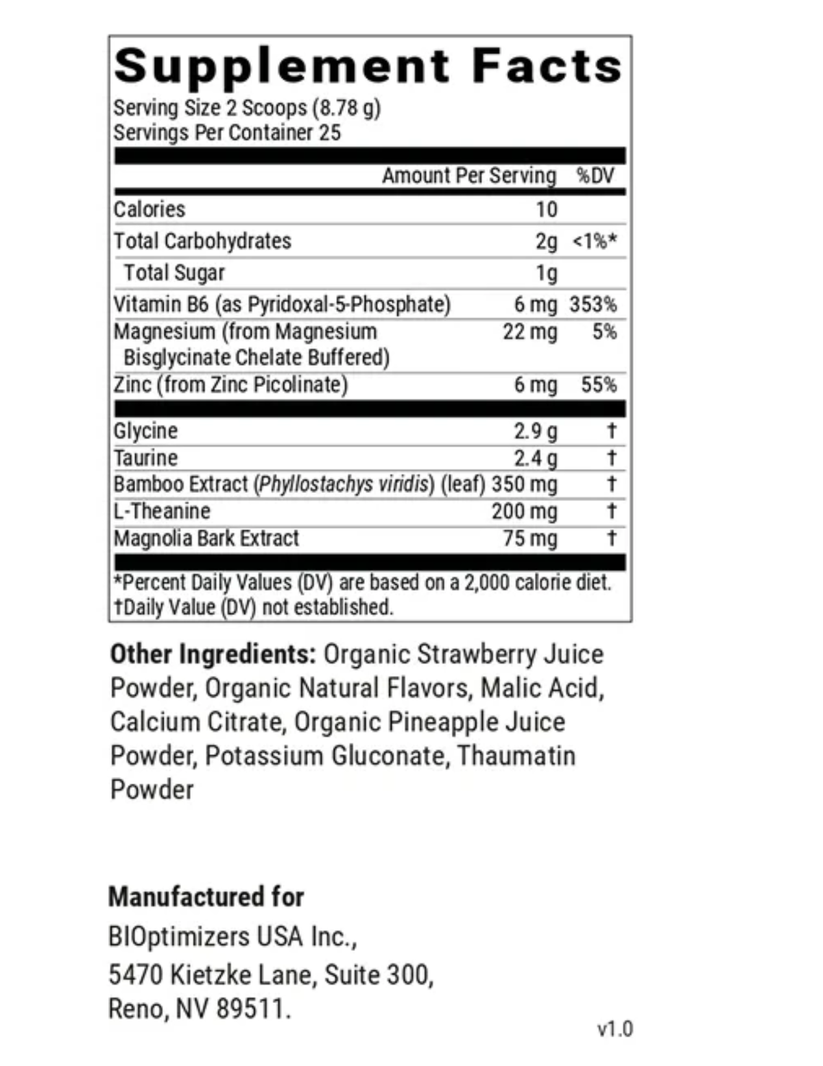 BIOptimizers Australia Sleep Breakthrough Powder Tropical Dreams