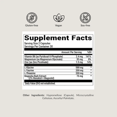 BIOptimizers Australia Sleep Breakthrough Capsules Supplement Facts