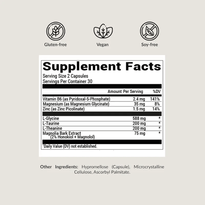 BIOptimizers Australia Sleep Breakthrough Capsules Supplement Facts