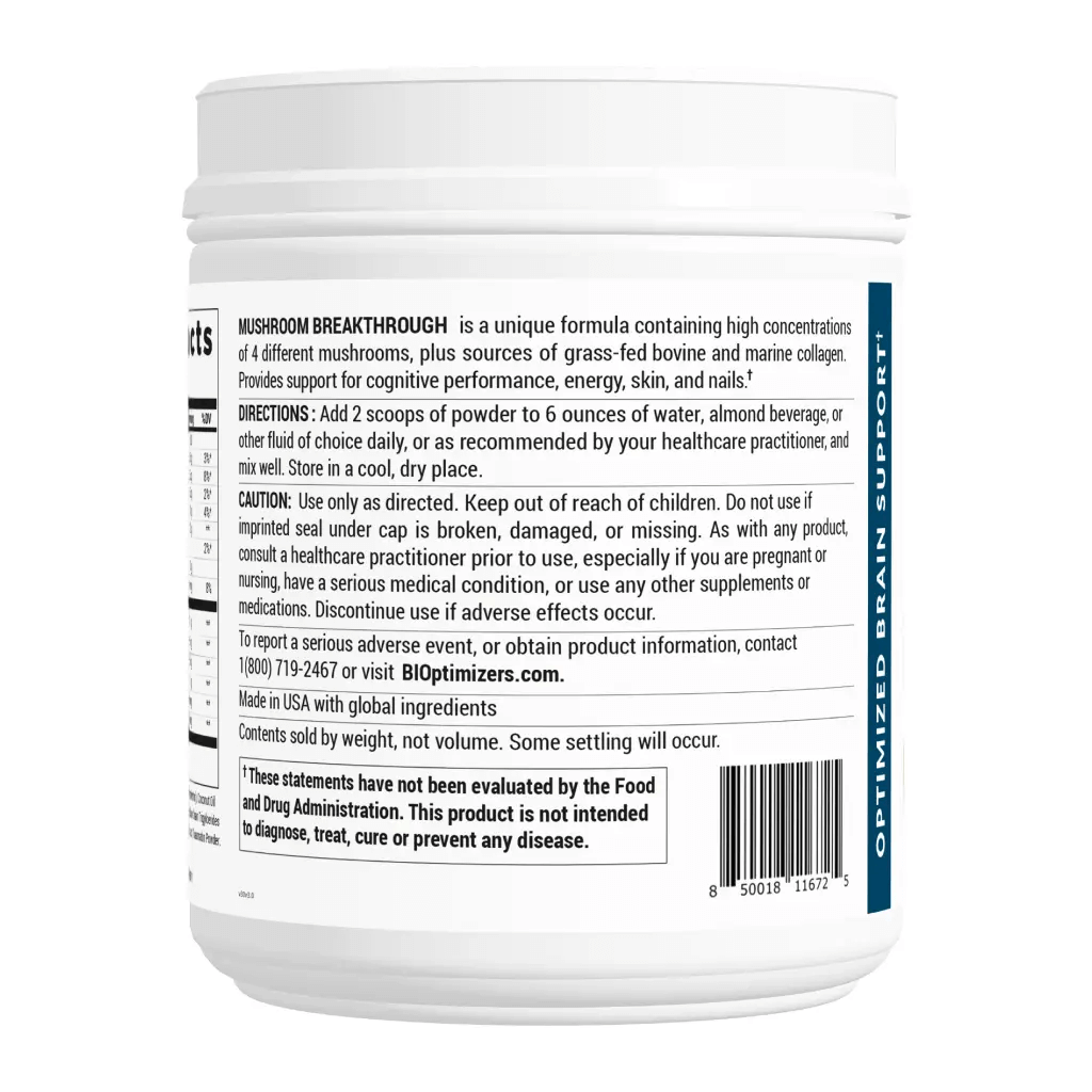 Lion&#39;s Mane, Chaga, Cordyceps, Reishi supplement - BIOptimizers Australia