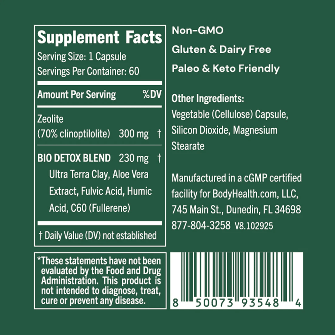 BodyHealth Australia Bio Detox Supplement Facts