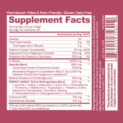 BodyHealth Australia Cardio Vascular Supplement Facts