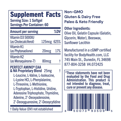 BodyHealth Australia D3MK7 Supplement Facts