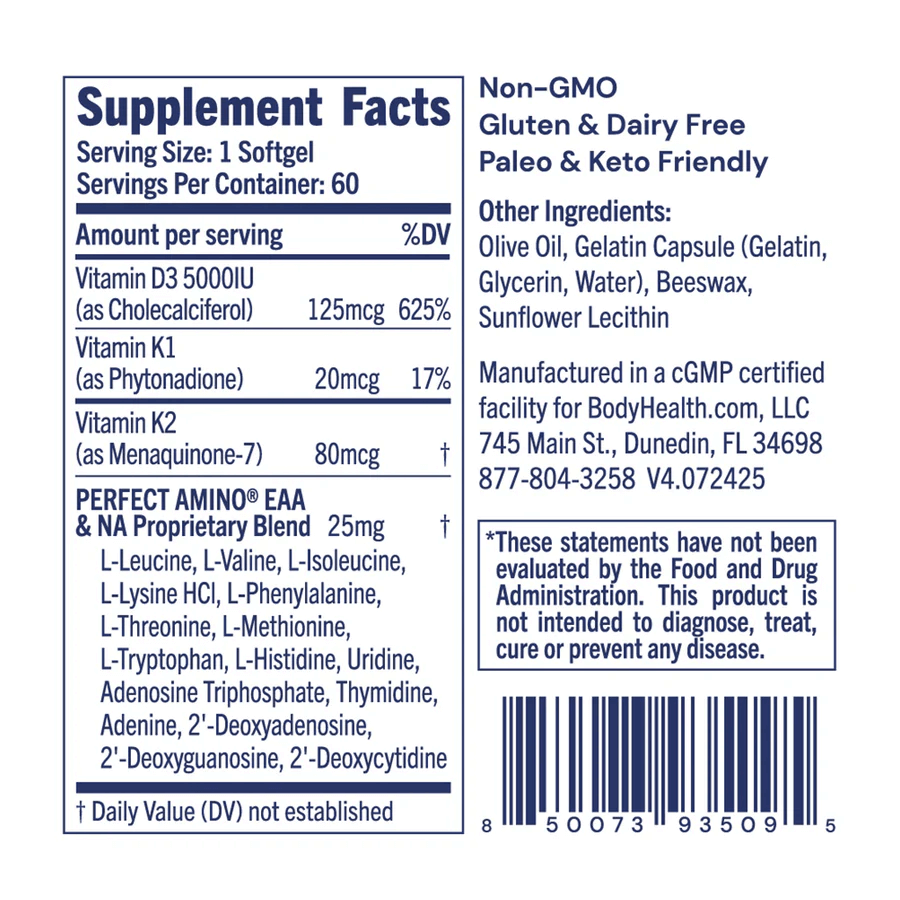 BodyHealth Australia D3MK7 Supplement Facts