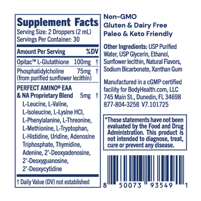 BodyHealth Australia Glutathione Supplement Facts