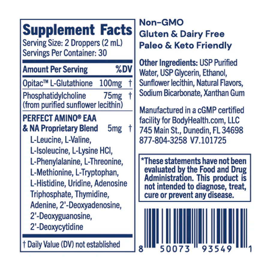 BodyHealth Australia Glutathione Supplement Facts