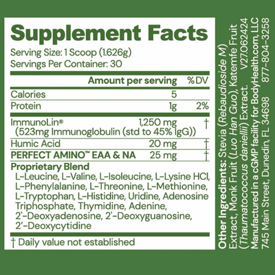 BodyHealth Australia Gut Restore Supplement Facts