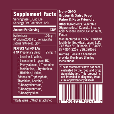 BodyHealth Australia Nattokinase Supplement Facts