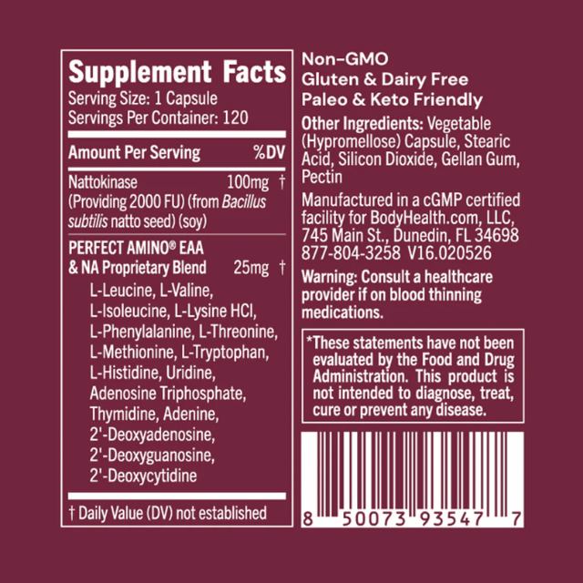 BodyHealth Australia Nattokinase Supplement Facts