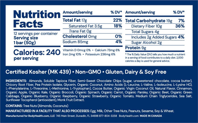 BodyHealth Australia Perfect Amino Blondie Bar Supplement Facts