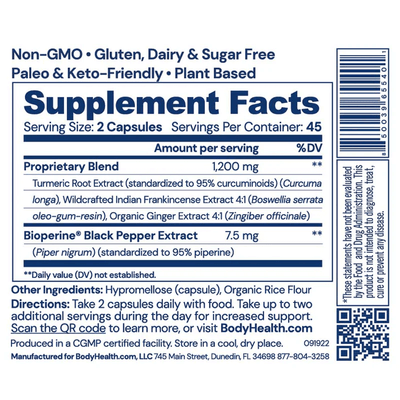 BodyHealth Australia Relief Supplement Facts