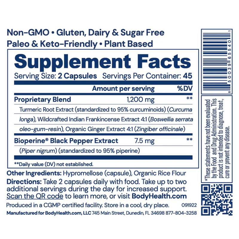 BodyHealth Australia Relief Supplement Facts