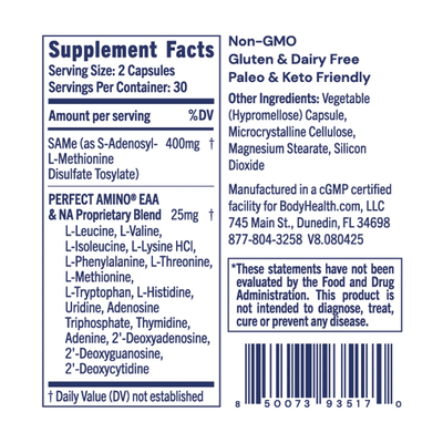 BodyHealth Australia SAMe Supplement Facts