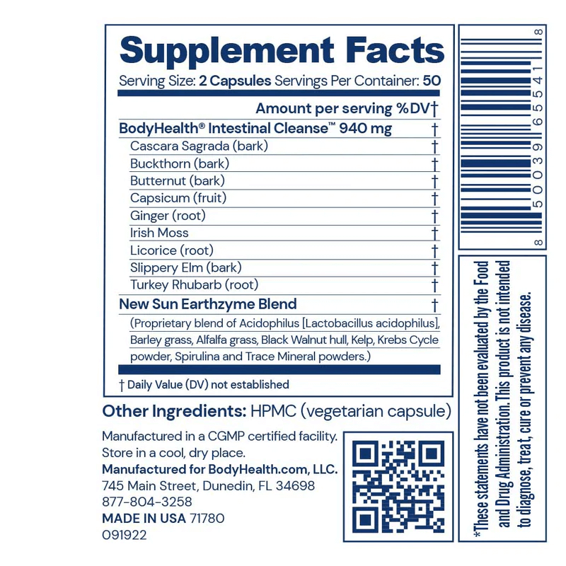 BodyHealth Eliminate Australia Supplement Facts