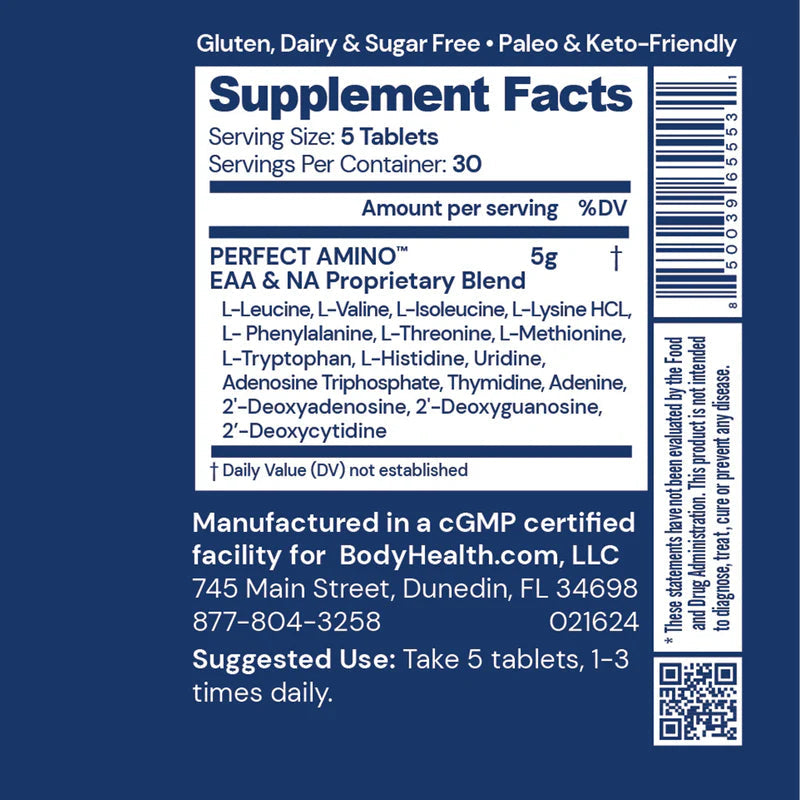 Bodyhealth Australia Perfect Amino Coated Tablets Supplement Facts