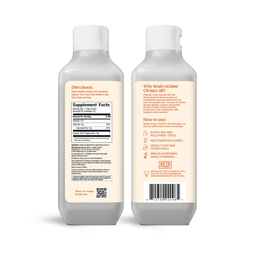 Bulletproof Australia Brain Octane C8 Oil Nutrition Facts