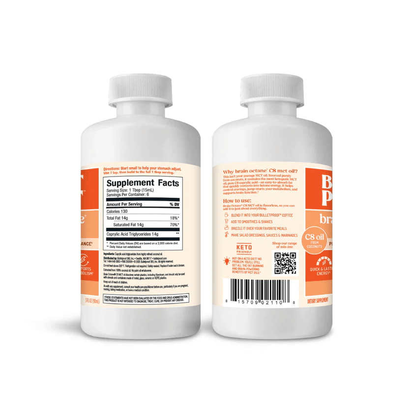 Bulletproof Australia Brain Octane Oil 85ml Nutrition Facts