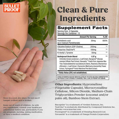 Bulletproof Australia Clarity + Focus Supplement Facts
