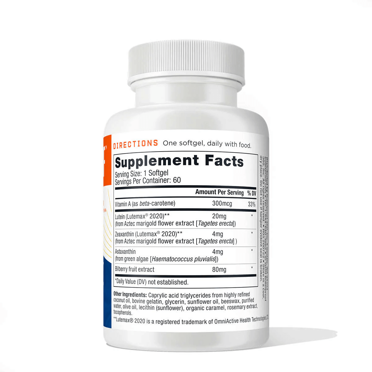 Bulletproof Australia Eye Armour 60ct Supplemet Facts