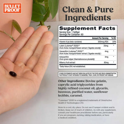 Bulletproof Australia Eye Armour Supplement Facts