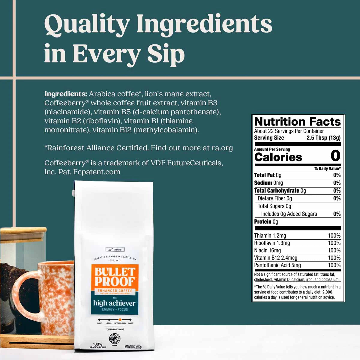 Bulletproof Australia High Achiever Coffee Ingredients