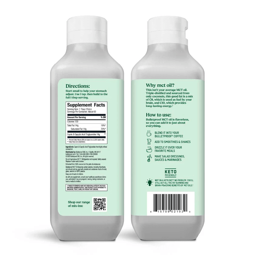 Bulletproof Australia MCT Oil Nutrition Facts
