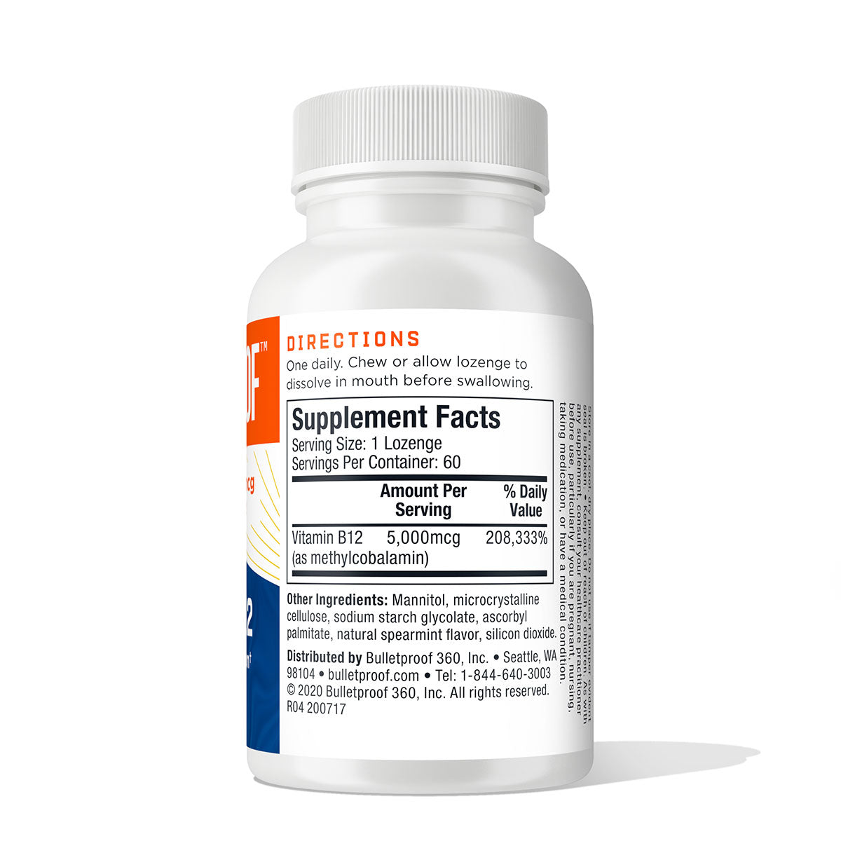 Bulletproof Australia Methly B12 Supplement Facts