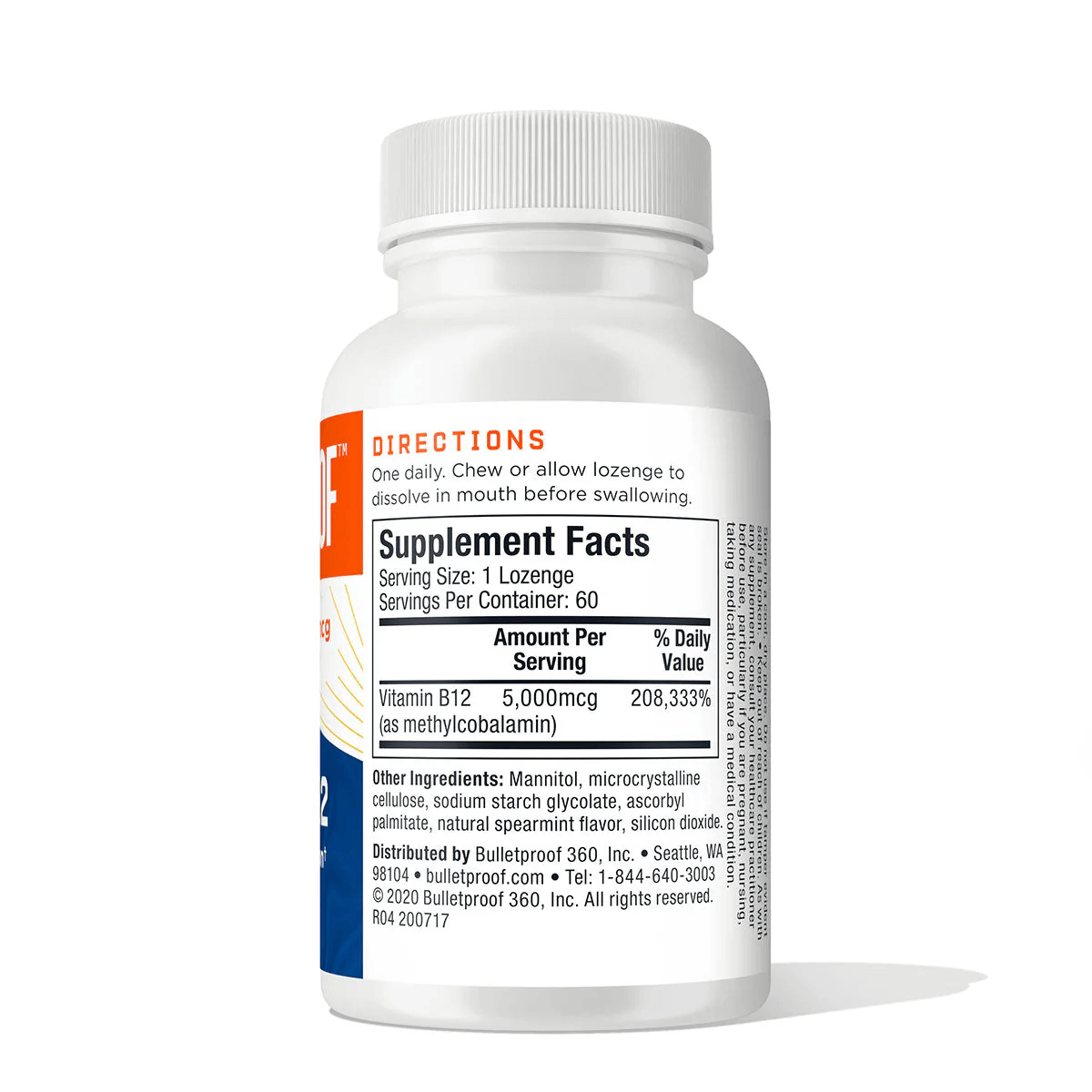 Bulletproof Australia Methyl B-12 Supplement Facts