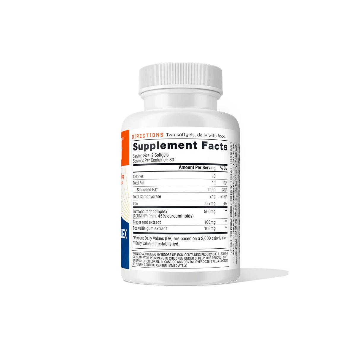 Bulletproof Australia Turmeric Curcumin Complex Supplement Facts