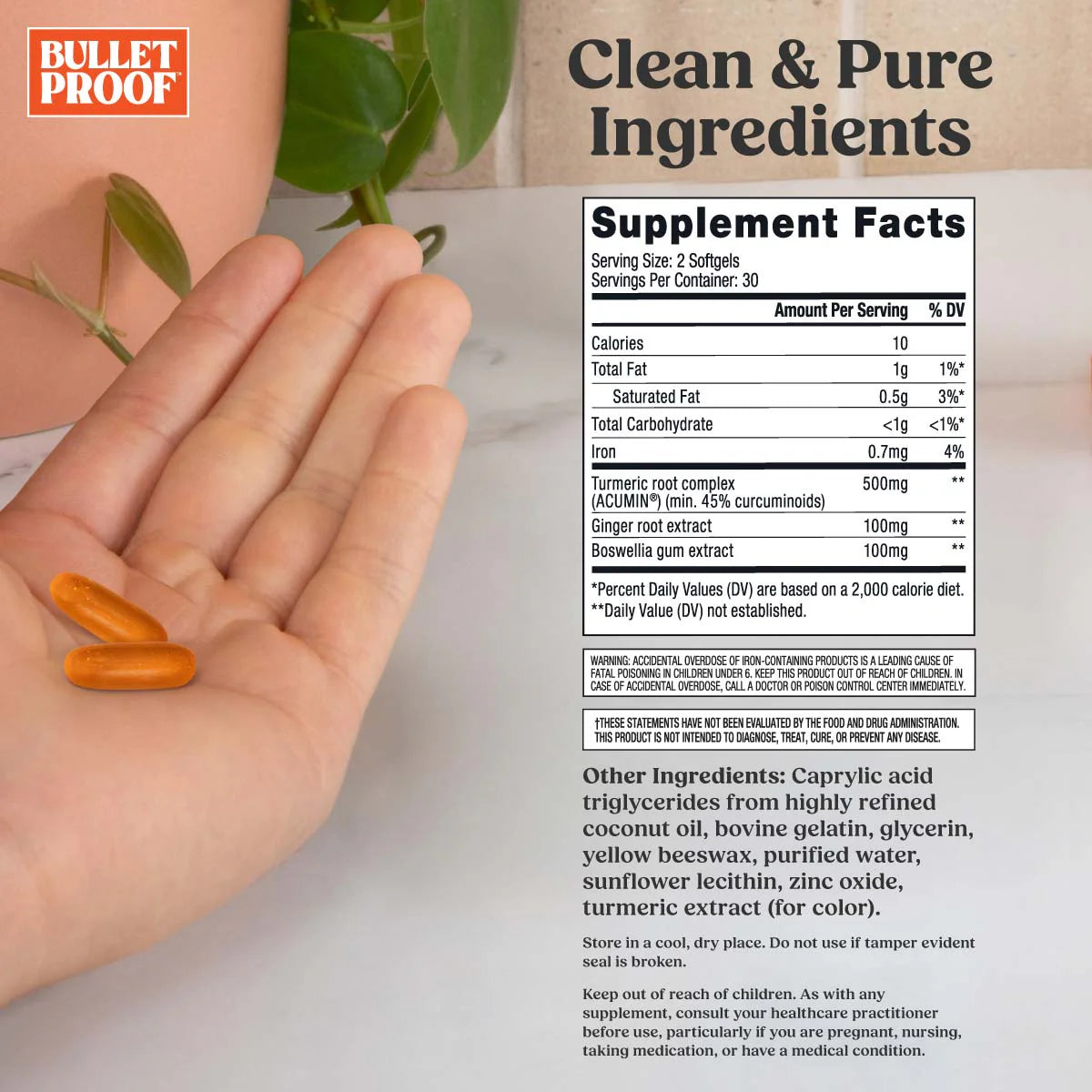 Bulletproof Australia Turmeric Curcumin Complex Supplement Facts