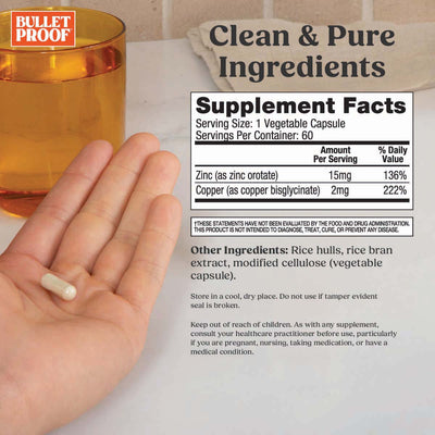 Bulletproof Australia Zinc 60caps Supplement Facts