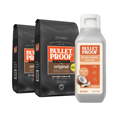 Bulletproof Decaf Coffee Essentials Kit Bran Octane Oil Australia