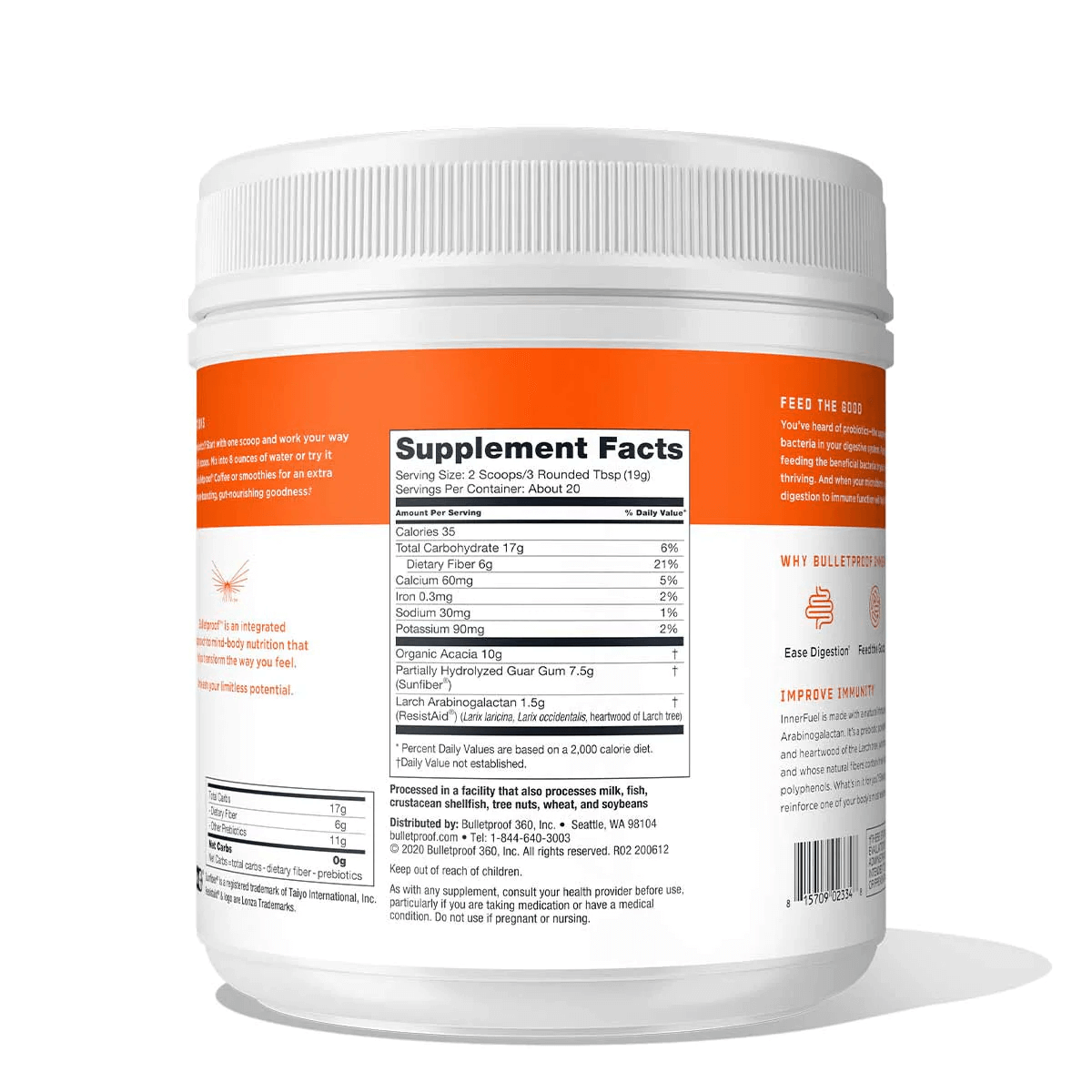 Bulletproof Innerfuel Prebiotic Australia Supplement Facts