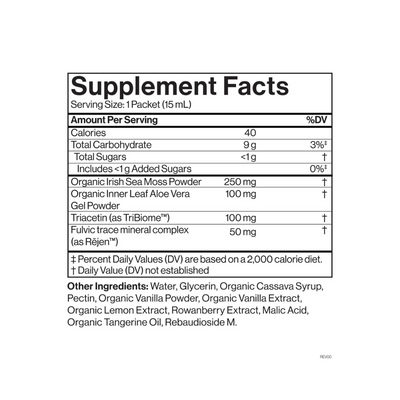 Cymbiotika Australia Irish Sea Moss Supplement Facts