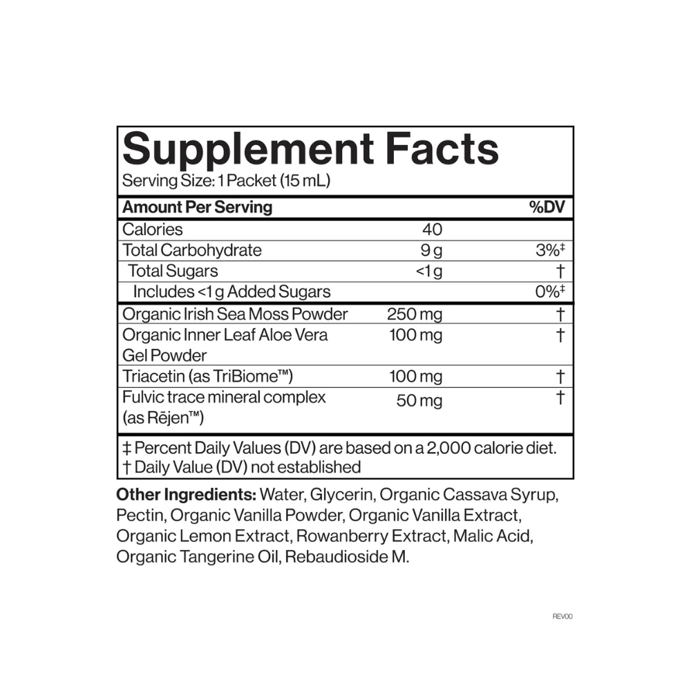 Cymbiotika Australia Irish Sea Moss Supplement Facts