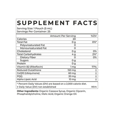 Cymbiotika Australia Liposimal Glutathione Supplement Facts