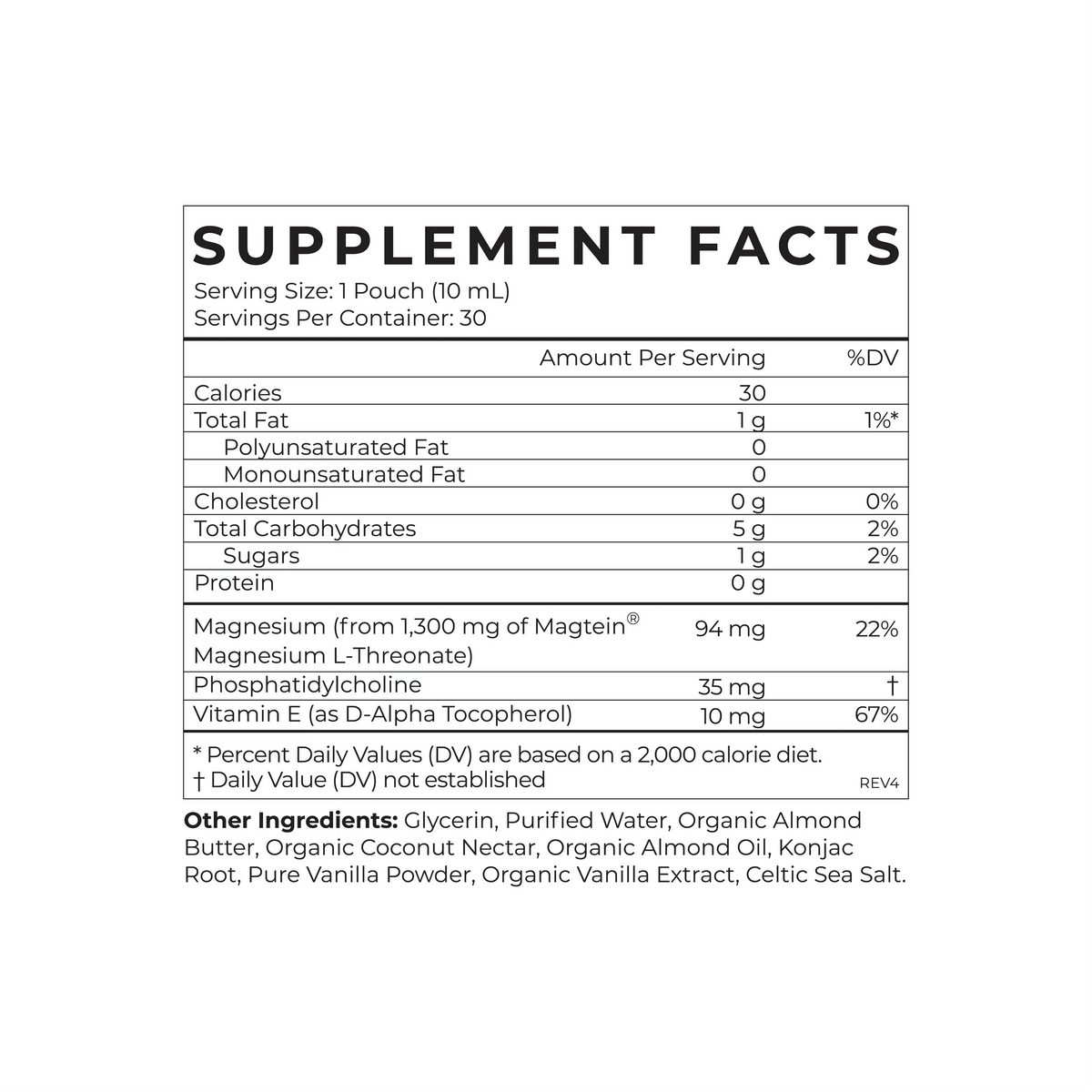 Cymbiotika Australia Magnesium L Threonate Supplement Facts