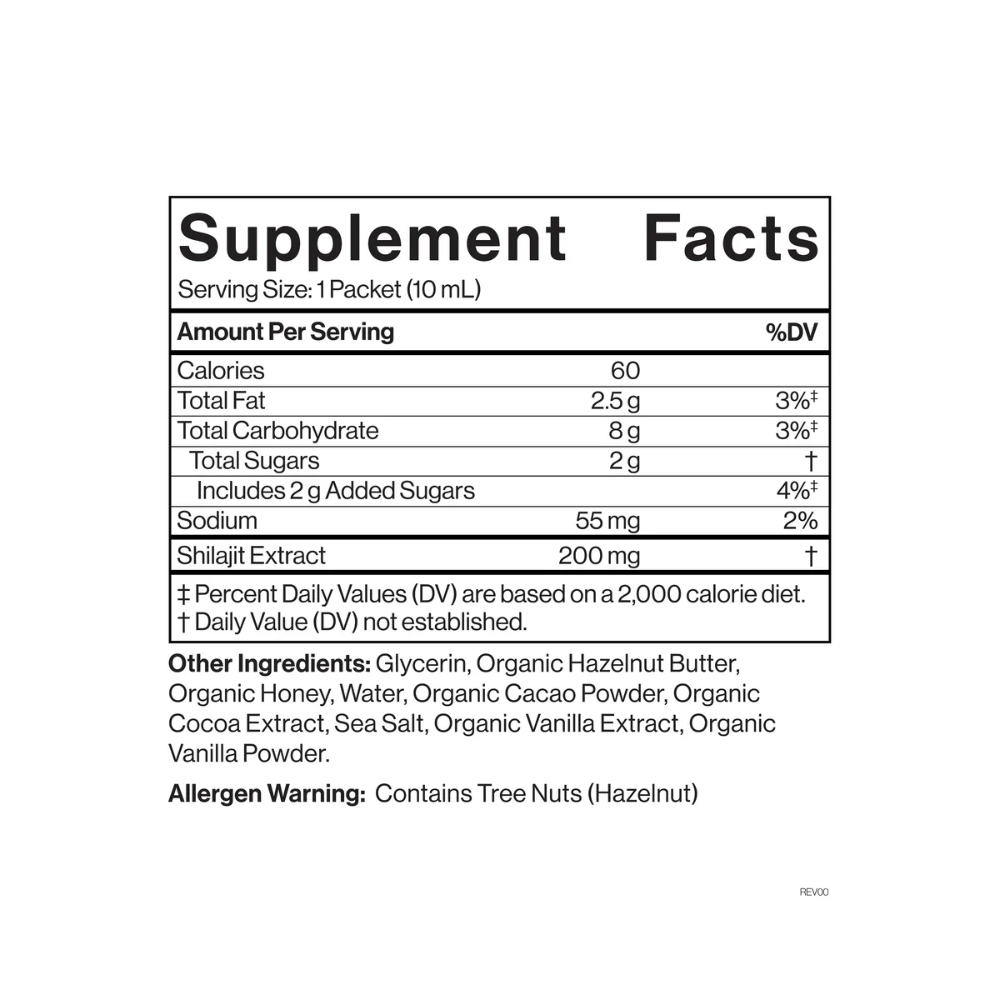 Cymbiotika Australia Shilajit Liquid Complex Supplement Facts