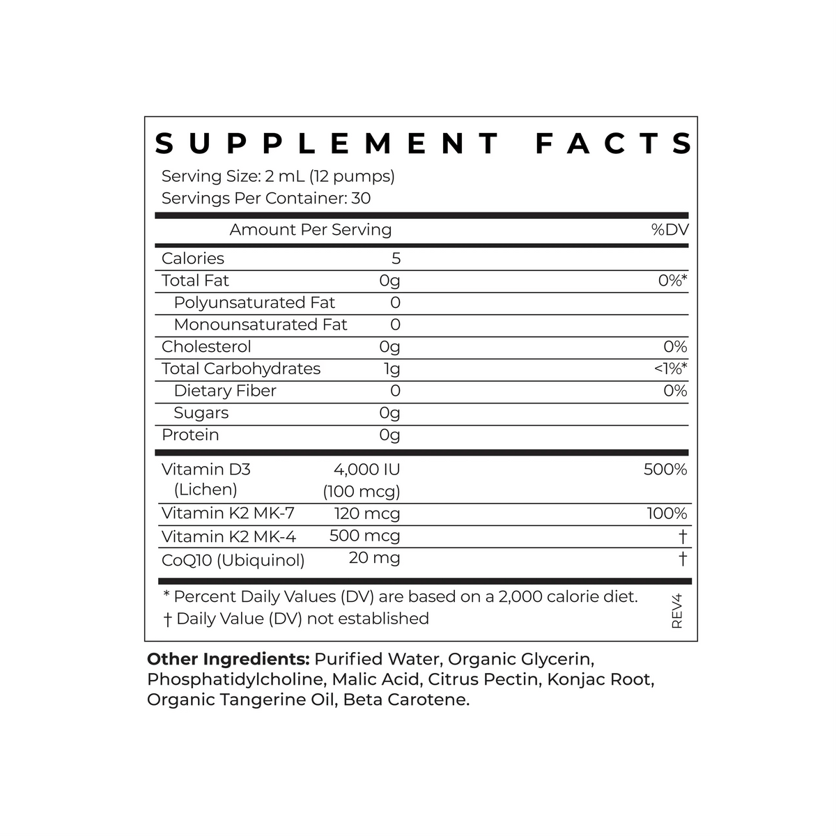 Cymbiotika Australia Vitamin D3 K2 CoQ10 Supplement Facts